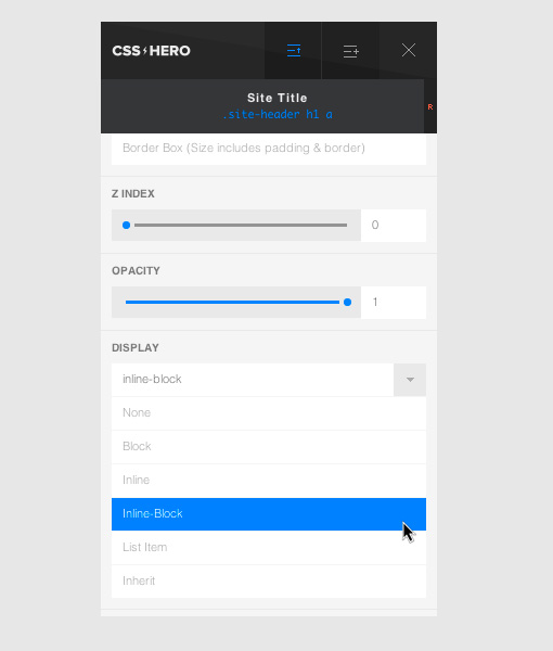 display css tool firebug