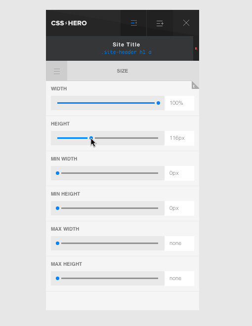 size css width height themes responsive