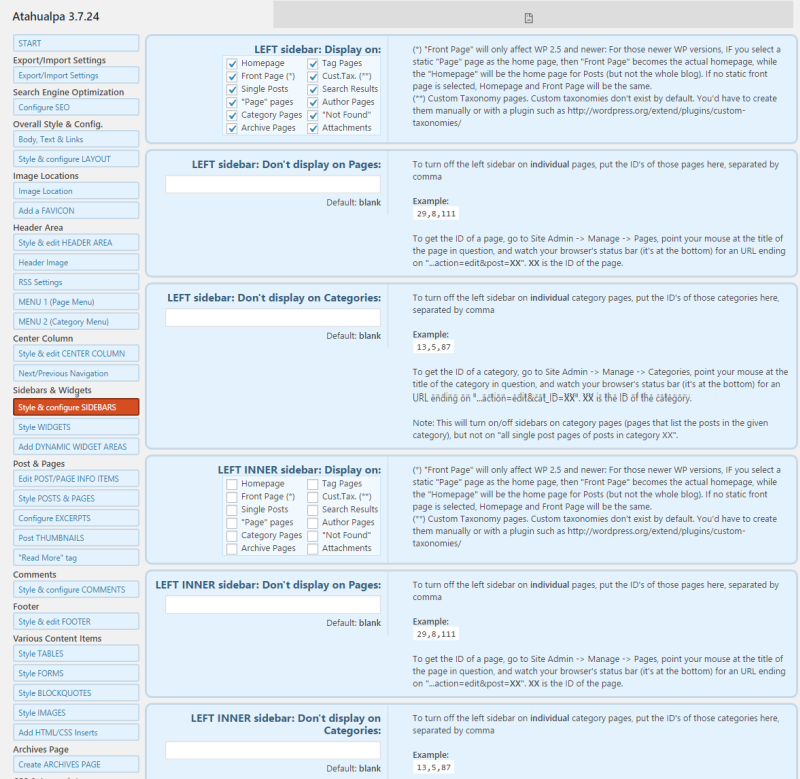 Theme Options panel.