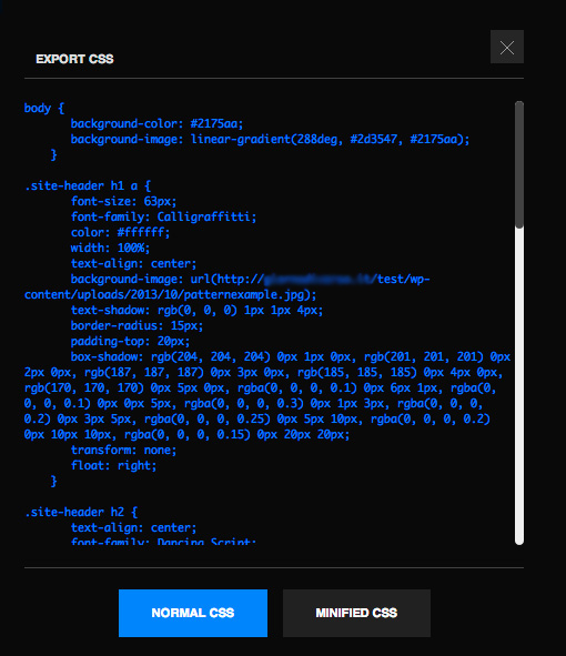 Export Normal CSS