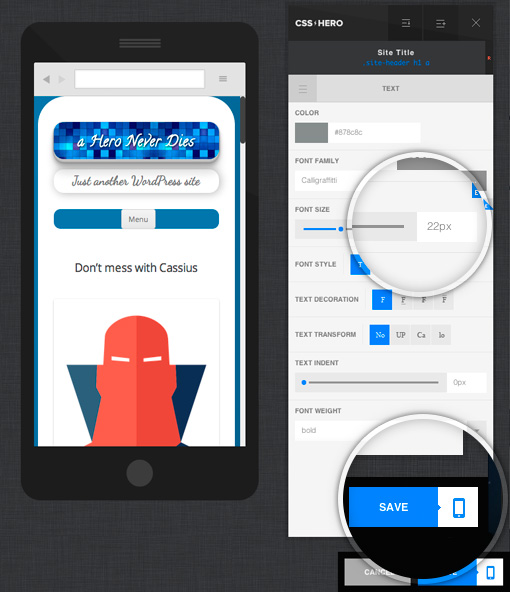 Saving in Smartphone view Saving in Smartphone view