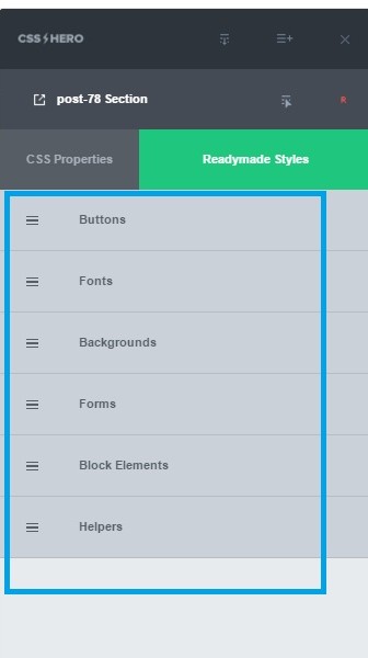 CSS Hero 2.0 Readymade Styles
