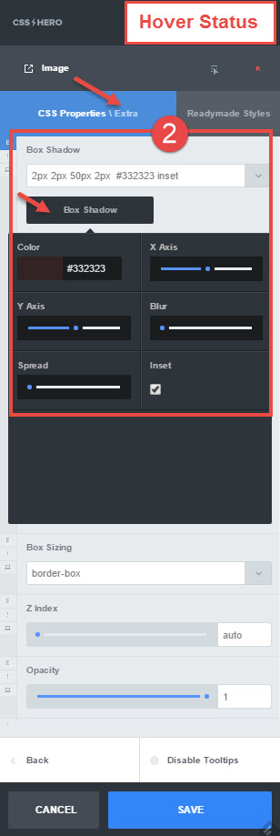 Inner shadow hover - step 2