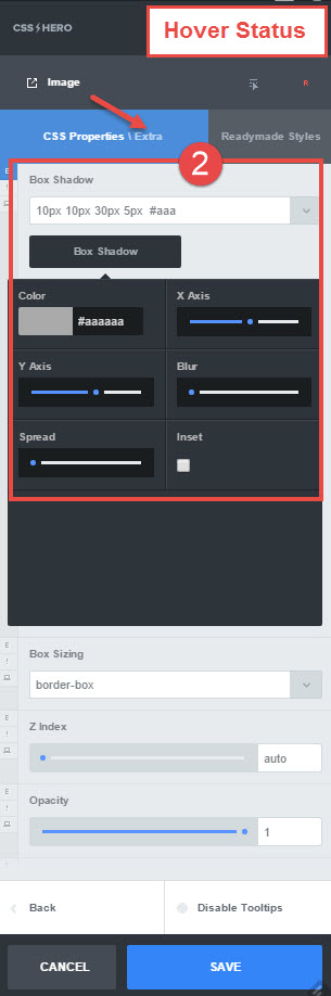 Outer shadow hover- step 2