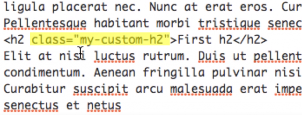 Adding CSS Custom Class through the WordPress Text Editor