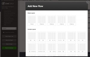 The builder at a glance - Add a row with simple or complex Layout