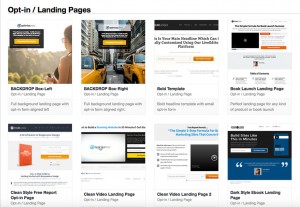Some of available landing page templates in OptimizePress