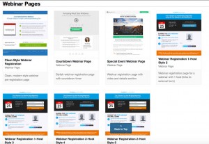 Some of available Webinar page templates in OptimizePress