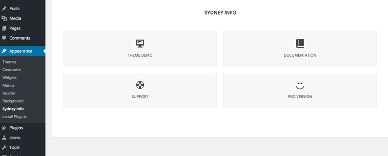Sydney comes with a useful documentation