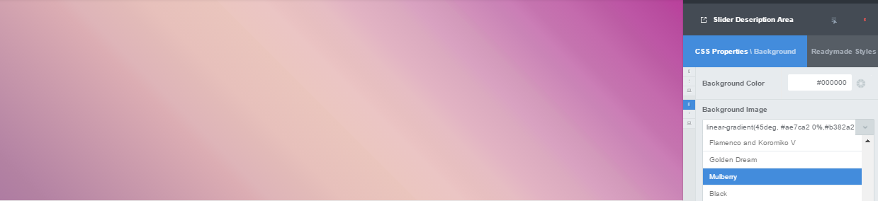 Multi-color Mulberry gradient in CSS Hero presets