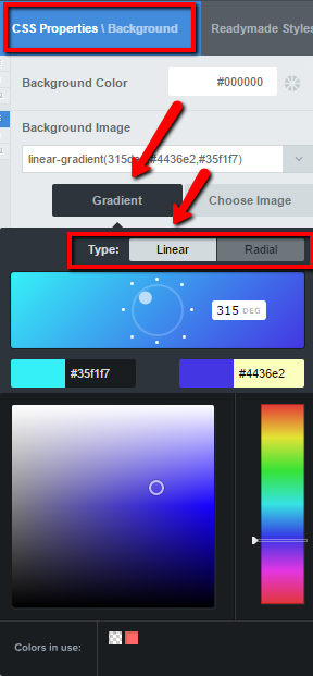Easily build gradients with CSS Hero
