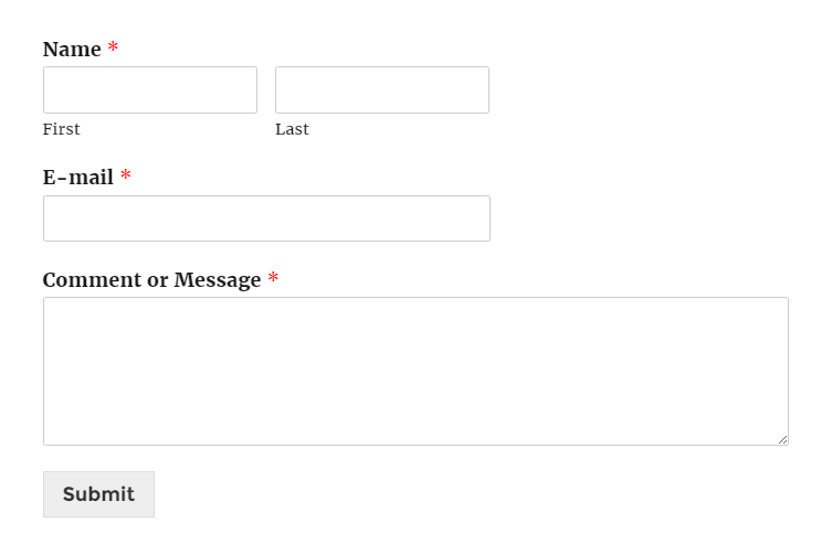 A contact form without any extra CSS