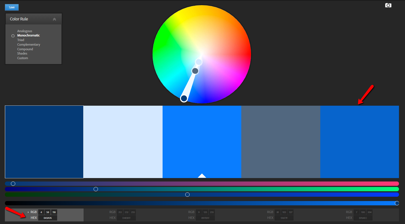 Fancy a monochromatic website design? Generate a monochromatic palette with Adobe Color CC