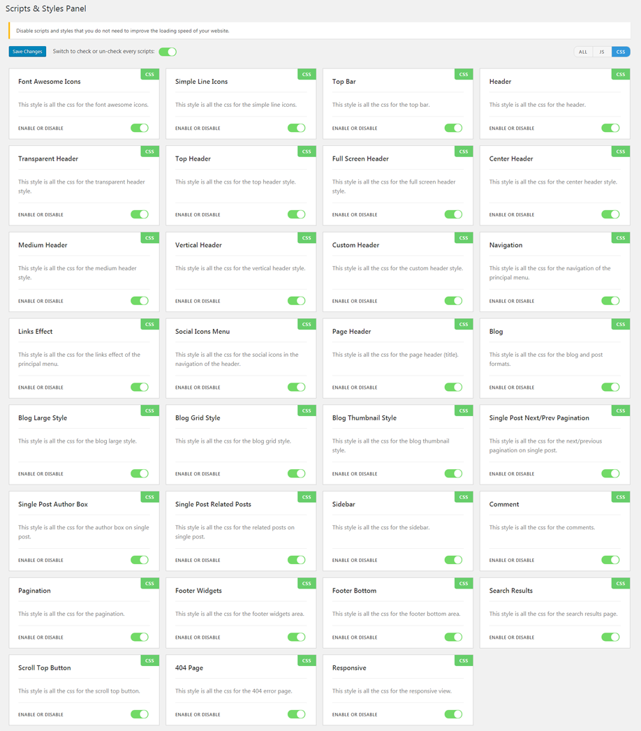 Choose CSS scripts