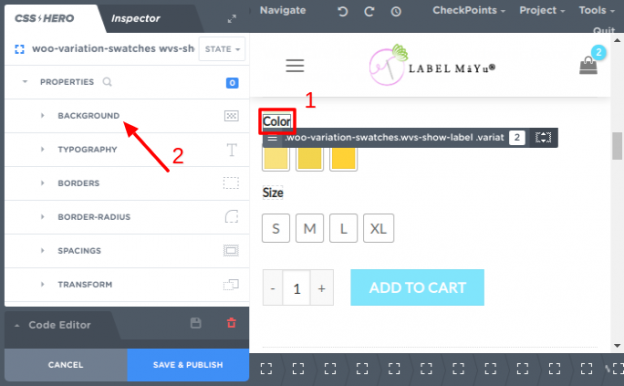 How to add a background color to a product variation label using CSS ...