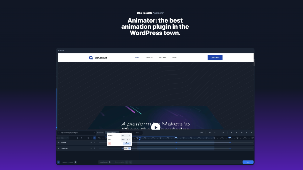 Animator: the best WordPress animation plugin. Point, click and animate! Animator: the best WordPress animation plugin. Point, click and animate!